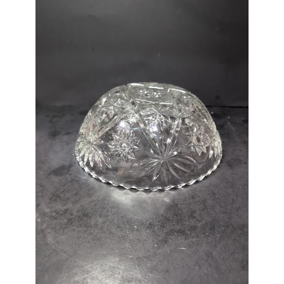 Anchor Hocking Star Glass Bowl‎ Clear Prescut Fruit, Salad, 10.5" Large, Vintage - Picture 6 of 9